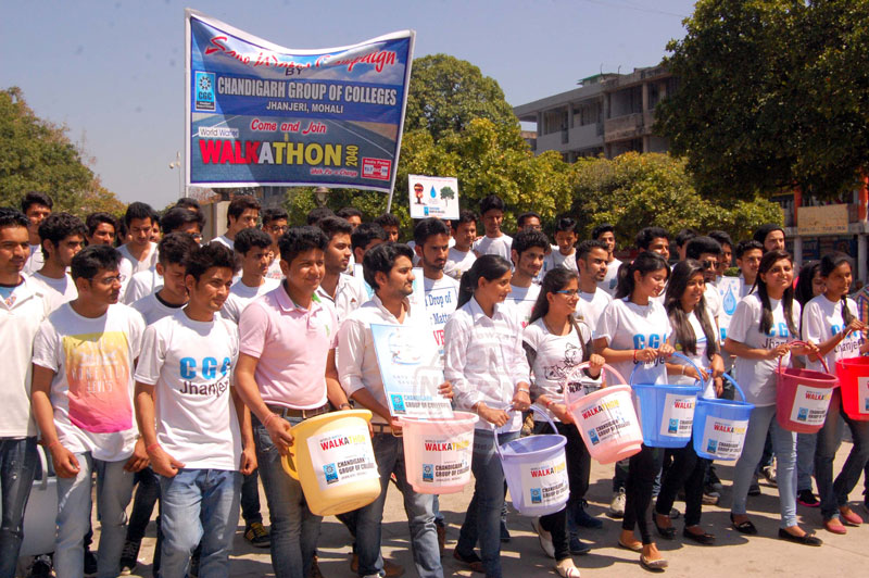 The Students of Chandigarh Group of Colleges Jhanjeri, organized a World Water Walkathon 2040 at sector 17, Chandigarh