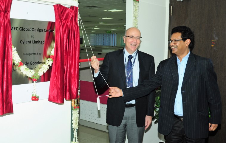 Mr. Andy Goodwin, CEO, SMEC and Mr. Ajay Agarwal VP and CFO Cyient (R) during the inauguration of Cyient's global design center 2 (Small)