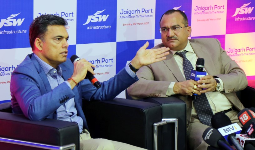 Image 1-(L-R) Mr. Sajjan Jindal, Chairman, JSW Group and Capt BVJK Sharma, JMD & CEO ,JSW Infrastructure Ltd at Jaigarh Port (Small)