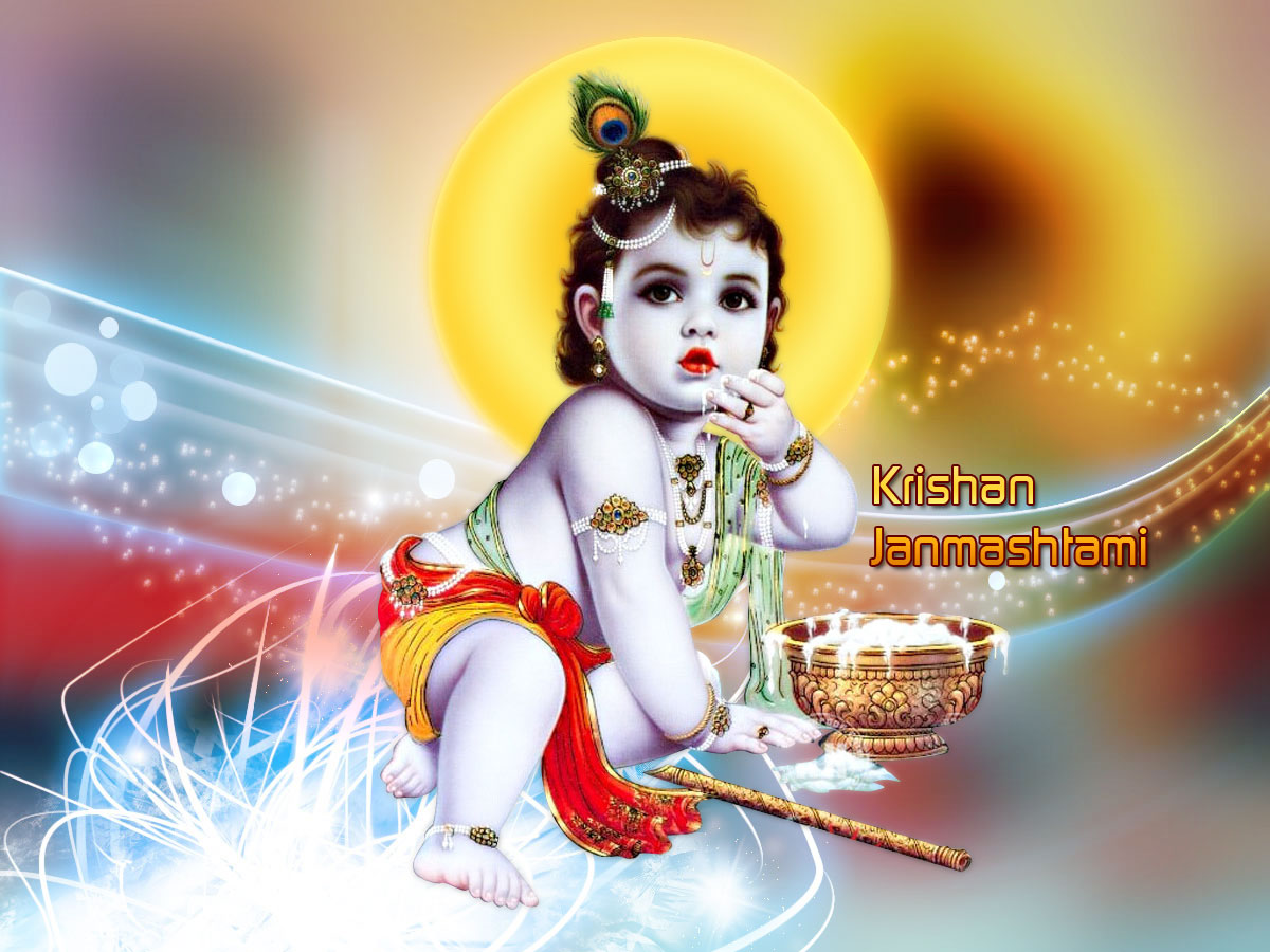 Happy Krishna Janmashtami HD 3D Wallpaper
