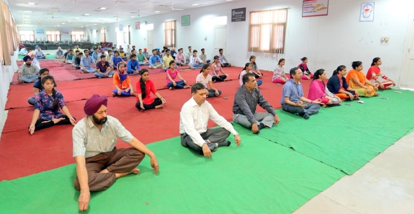 Ludhiana College of Engineering Technology, Katani Kalan organized awareness yoga camp at its campus from 21 june to 3 july (Small)