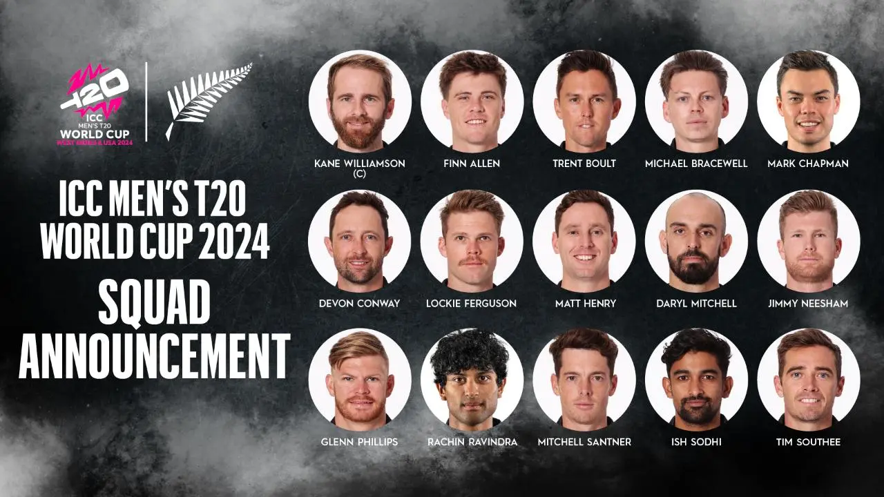 ICC T20 World Cup 2024 New Zealand Squad Complete List of Players